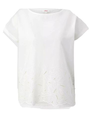 S.OLIVER Women's cream short-sleeved lace T-shirt 2147881.0210 cream