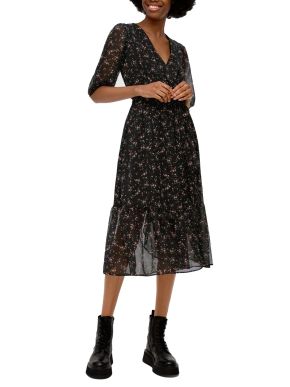 S.OLIVER Μαύρο κοντομάνικο φόρεμα 2143506-99A1 black