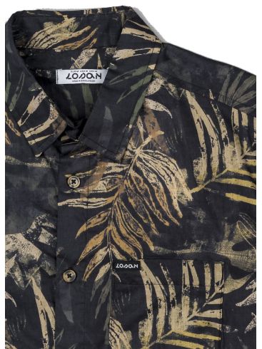 LOSAN Men's Black Short Sleeve T-Shirt LMNAP0102-24017 black