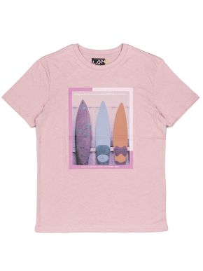 LOSAN Ανδρικό ρόζ κοντομάνικο μπλουζάκι T-Shirt LMNAP0103-24004 Pink