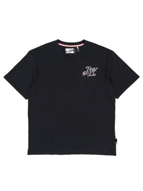 LOSAN Men's Black Short Sleeve T-Shirt LMNAP0103-24010 black