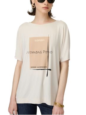 SARAH LAWRENCE Women's Short Sleeve T-Shirt 2-516015 Beige
