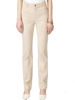 SARAH LAWRENCE Women's beige trousers, high waist staright. 2-500100 Beige