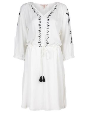 ESQUALO Λευκό βαμβακερό φόρεμα HS24 14233