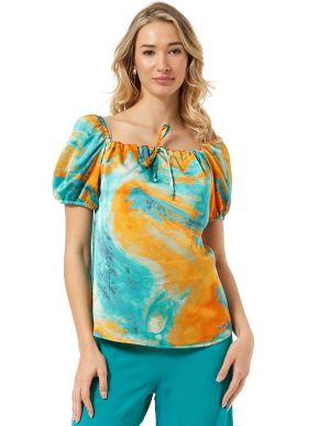 ANNA RAXEVSKY Women's printed satin blouse B24128