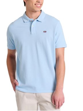 FUNKY BUDDHA Men's light blue short-sleeved pique polo shirt FBM009-001-11 SKY BLUE