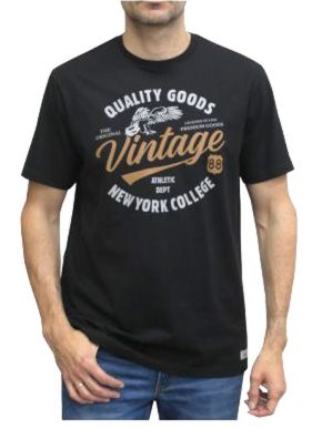 FORESTAL Ανδρικό μαύρο κοντομάνικο μπλουζάκι t-shirt 701306