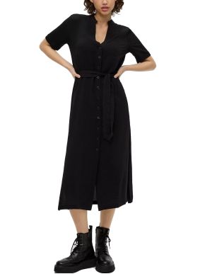S.OLIVER Μαύρο κοντομάνικο φόρεμα 2141768-9999