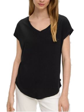 S.OLIVER Women's black oversized short-sleeved blouse 2144099-9999 black