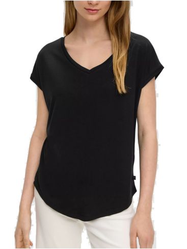 S.OLIVER Women's black oversized short-sleeved blouse 2144099-6737 black