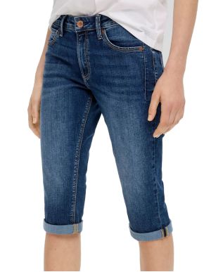 S.OLIVER Γυναικείο μπλέ τζιν παντελόνι κάπρι 2143652-58Z6