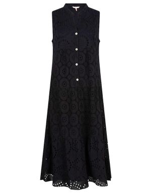 ESQUALO Γυναικείο μαύρο φόρεμα με δαντέλα HS24 28200